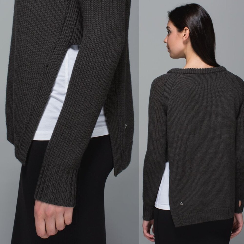 Lululemon Yin To You Highcut Sides Black Sweater